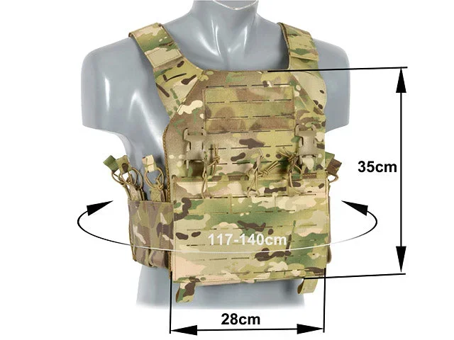 Buckle Up Recon Plate Carrier med AR15/AK-magasinlomme, laser-cut – Multicam - Bild 3