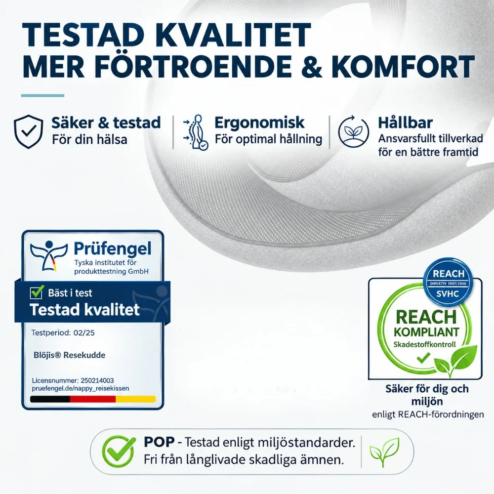 Blöjis® Ergonomisk resekudde | stabilt stöd för huvud och nacke för bekväm sömn på resan - Bild 2