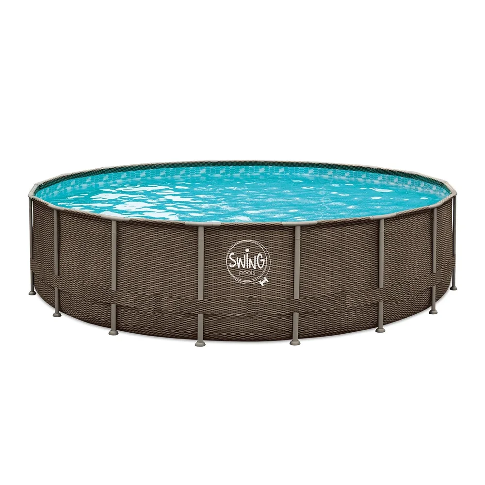 Ovanmarkpool Swing Pools Elite Sten Rampool - 5.49 x 1.22m, Mörk väv (Dubbel Rotting) - Bild 2