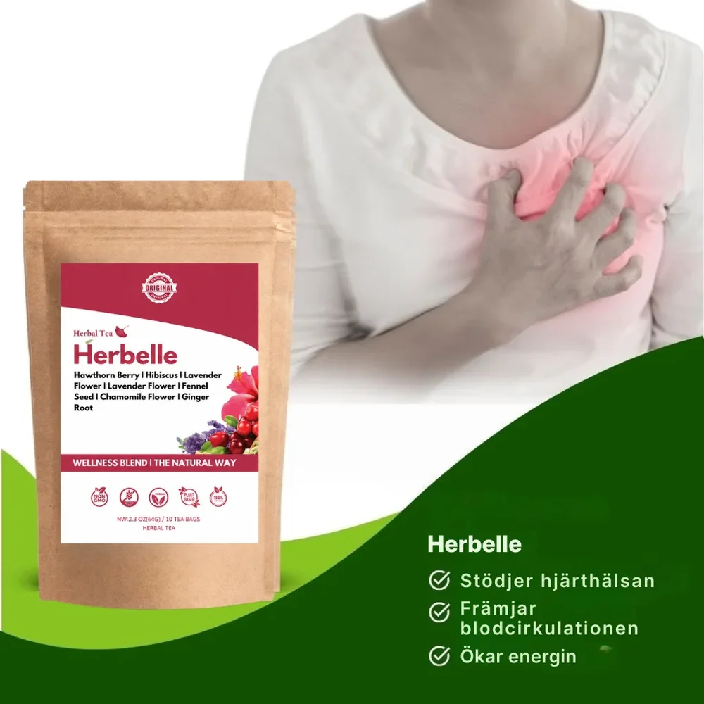 Herbelle® | Drick vårt te för att stödja hjärtats hälsa – säg hejdå till blodtryckstoppar! - Bild 1