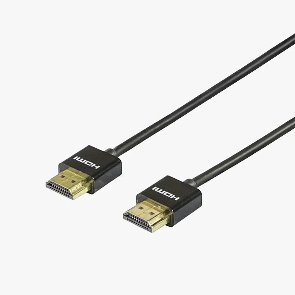 Thin HDMI cable, HDMI High Speed with Ethernet, black Thin HDMI cable, HDMI High Speed with Ethernet, black