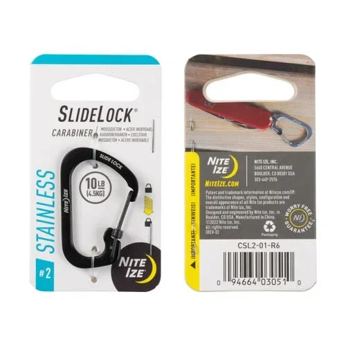 Slidelock Karabinhage Rustfri Stål, Sort Slidelock Karabinhage Rustfri Stål, Sort