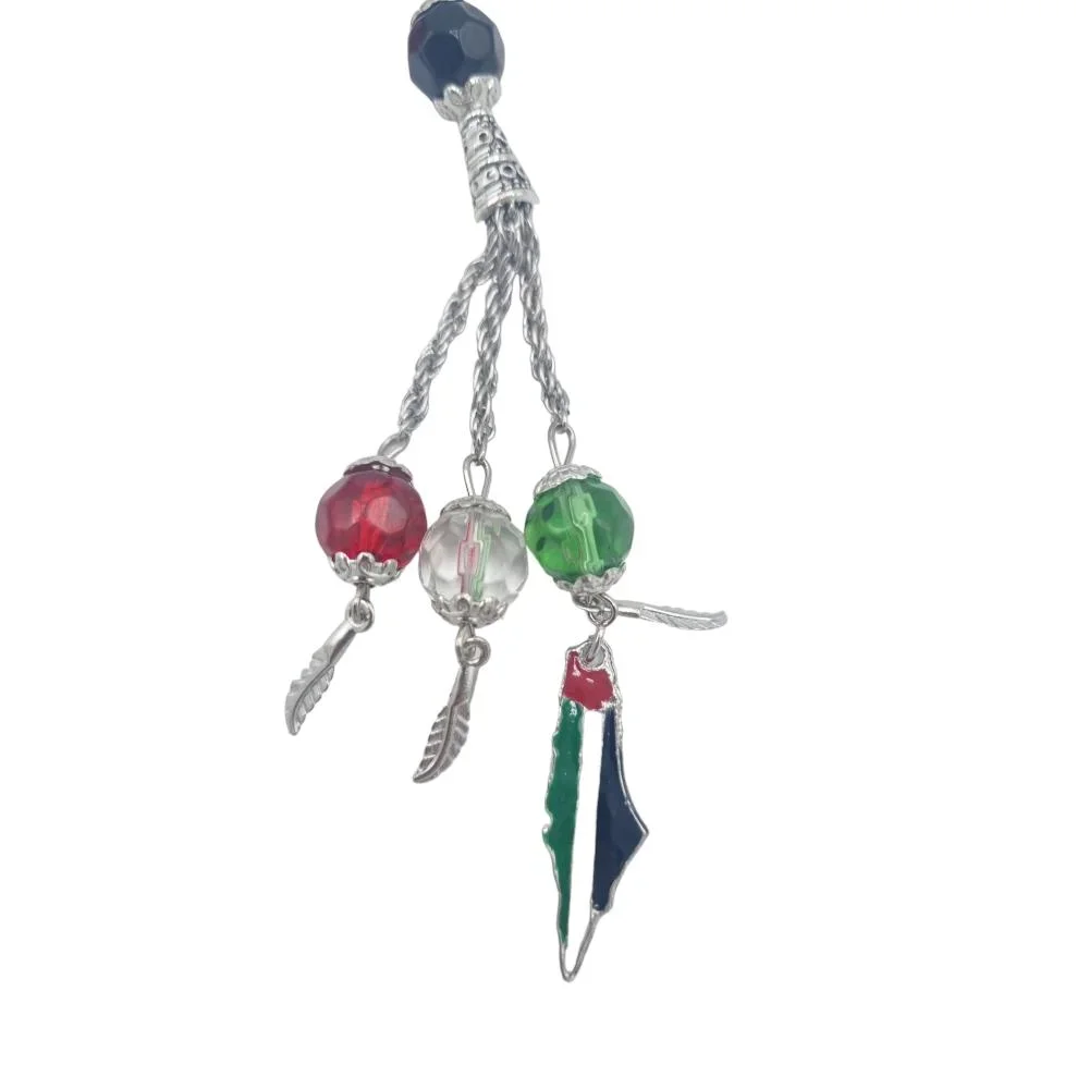 Muslimska bönepärlor Tasbih Zikr Beads Palestina flagga - Bild 2