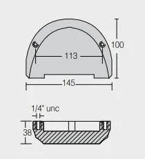 Zinkanod Volvo Penta motoranod, VP 3855411, 0.850KG/1.87LB, R800726 - Bild 2