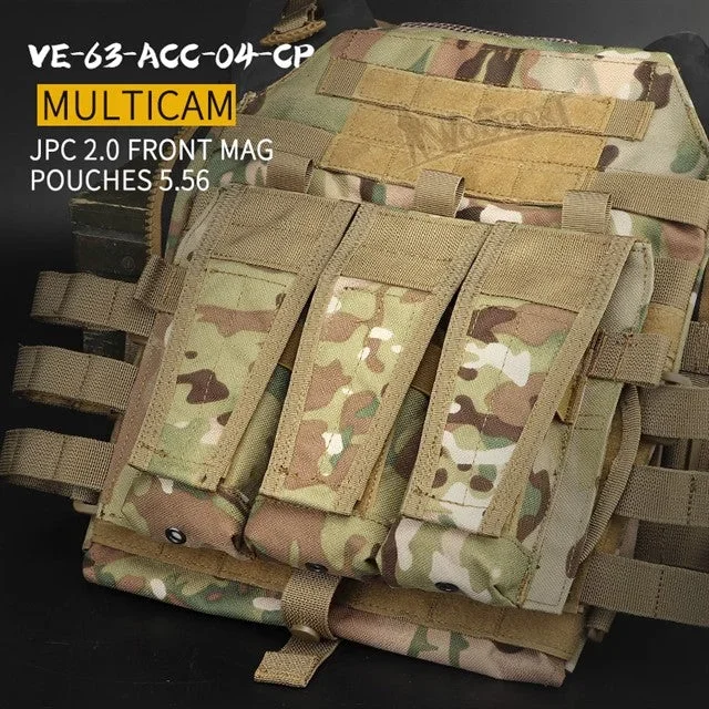 JPC Vest 2.0 Front Panel 5.56 Triple Pouch – Multicam JPC Vest 2.0 Front Panel 5.56 Triple Pouch – Multicam