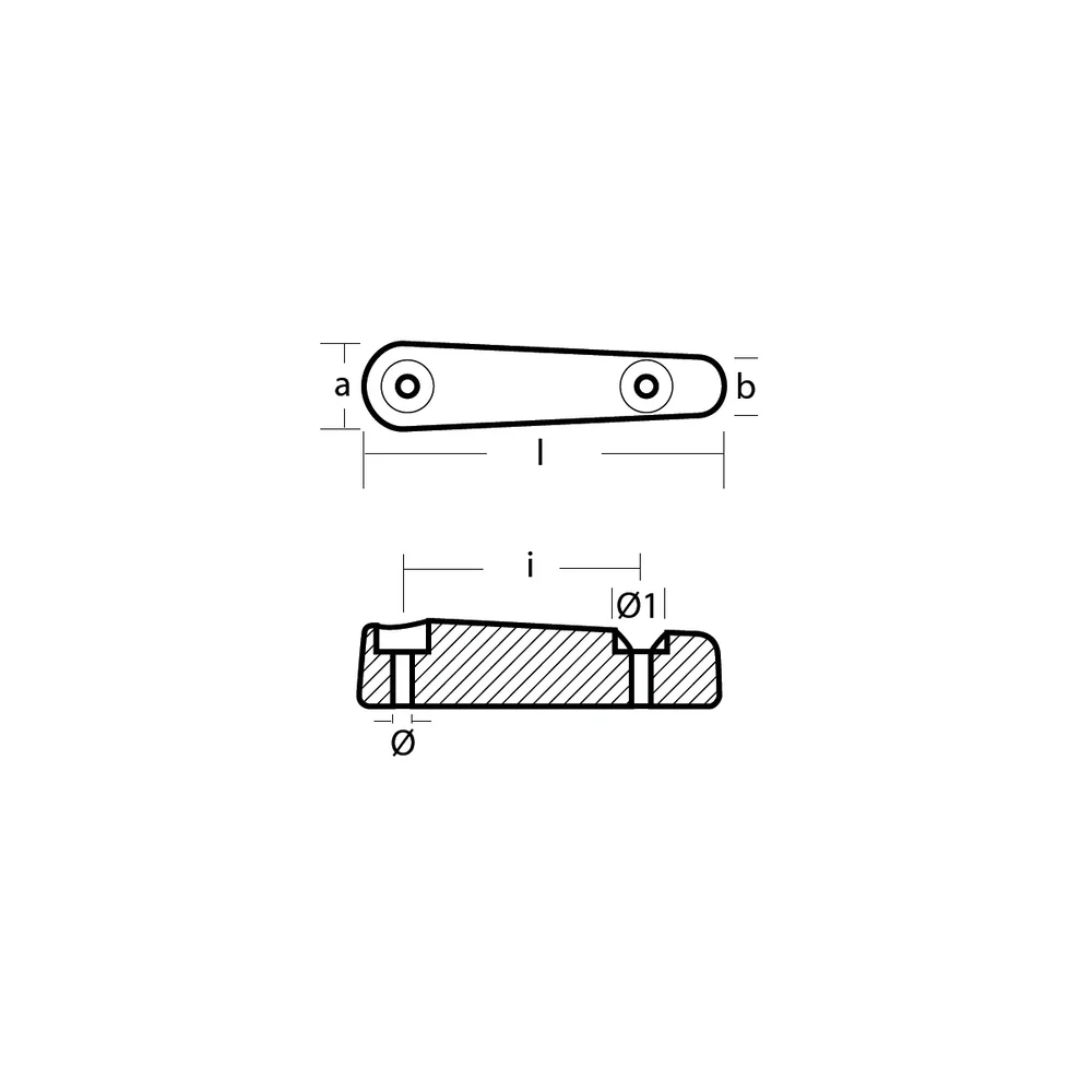 Zinkanod Arneson block, 190*46*30mm, c-c 127mm, 1.37kg, 1009358 - Bild 2