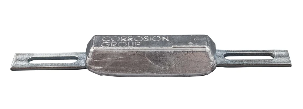 Zinkanod  0.250KG/0,55LB Corrosion Group, 78*29*19mm (165), hål 6,4*30 - Bild 1