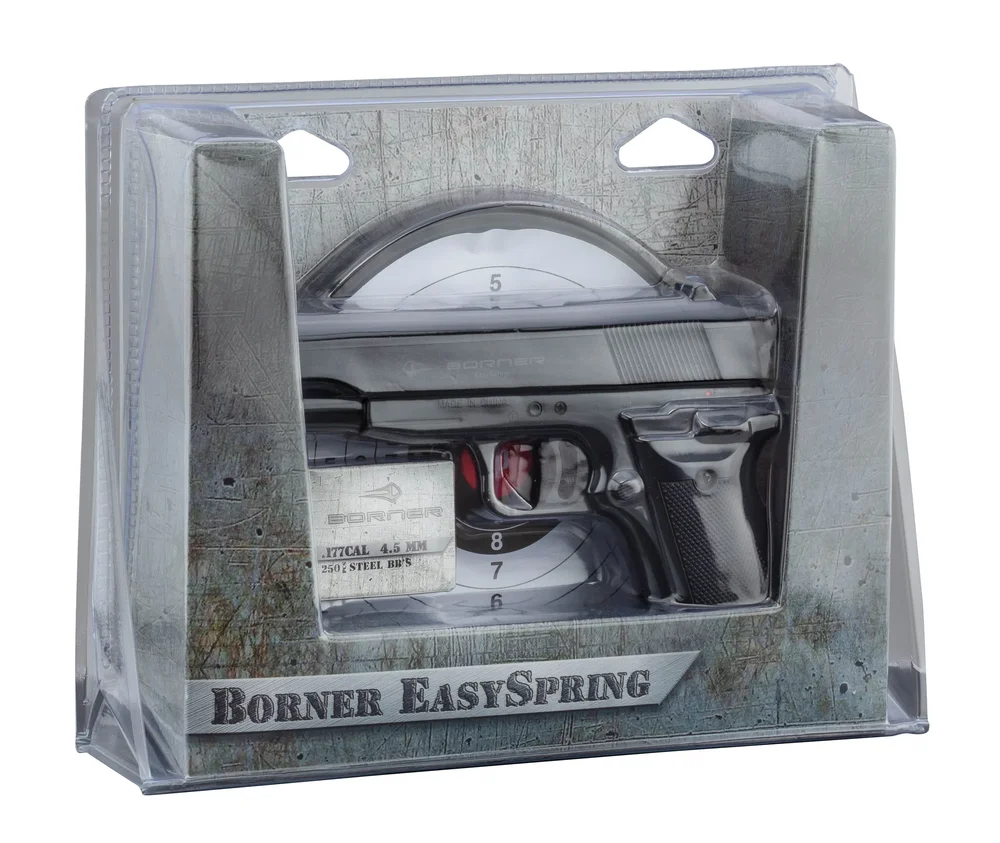 Borner EasySpring 4,5 mm BB luftpistol – inkl. mål og 250 stålkugler Borner EasySpring 4,5 mm BB luftpistol – inkl. mål og 250 stålkugler