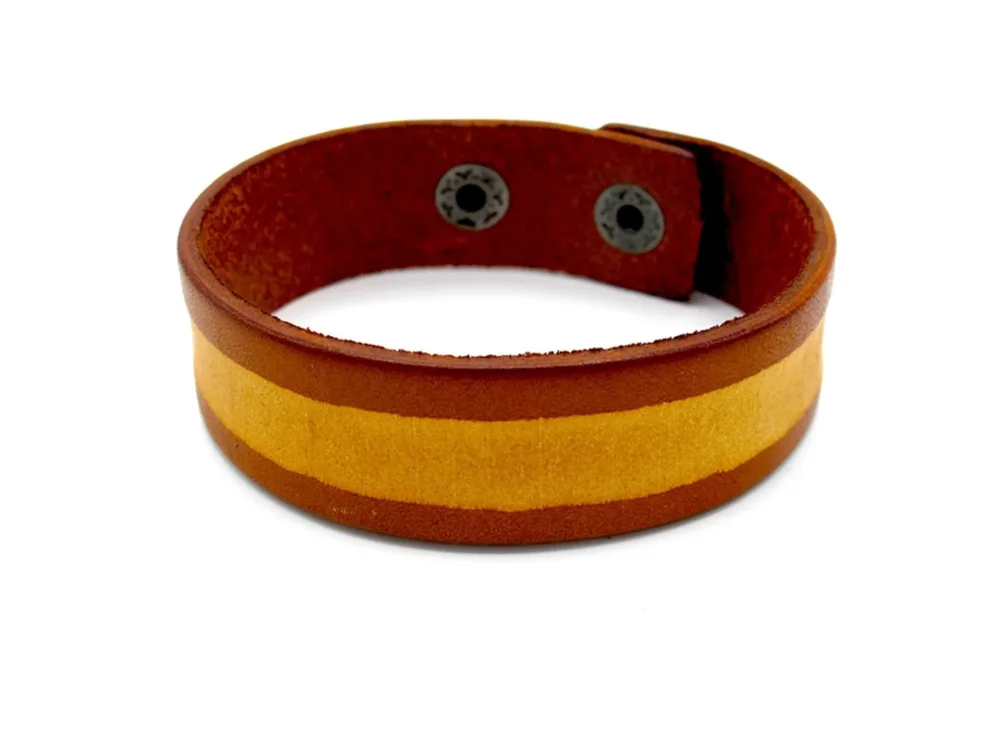 Ljusbrun läderarmband - Bild 1