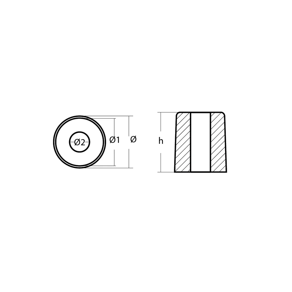 Yamaha vevhus cylinder anod, för 4-70 HP, Ø13 H15, 6G8-11325-00, T01148 - Bild 3