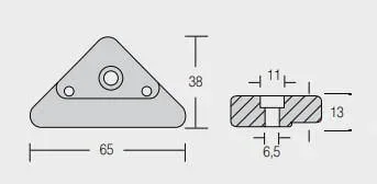 Zinkanod Volvo Penta, motoranod, VP 872793, 0.120KG/0.26LB, R800717 - Bild 3