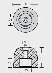 Zinkanod Vetus, thruster, BP-1210/ SET0152 , 0.369KG/0.81LB, R803508 - Bild 2