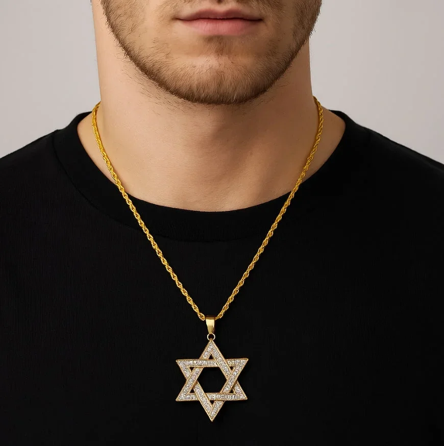 Guldfärgad halsband med Davidsstjärna - Bild 3