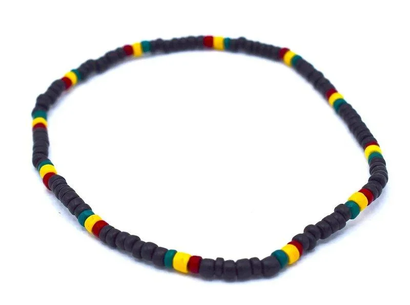 Rasta pärlhalsband - elastiskt