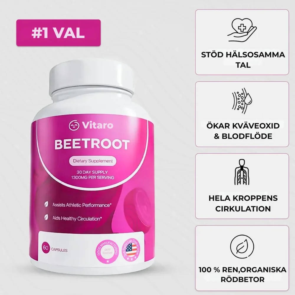 Vitaro® | Rödbetkapseler – Främjar en sund blodgenomströmning och cirkulation - Bild 1