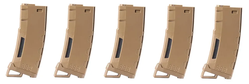 Speed mid-cap magasiner 130 skud til M4 AEG, 5 stk. – Tan - Bild 1