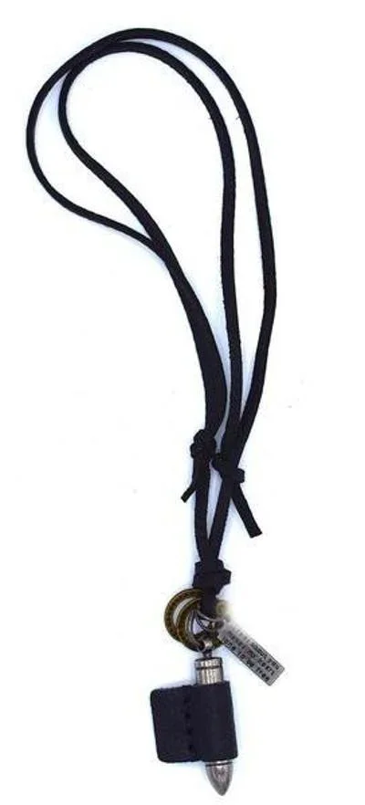 Läderhalsband med kula - Bild 1