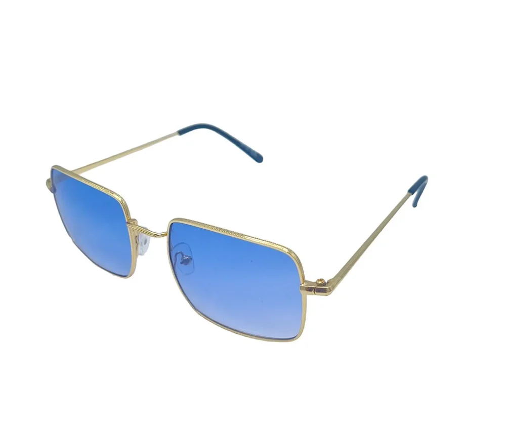 Rectangular Retro solglasögon - Gold/Blue - Bild 2
