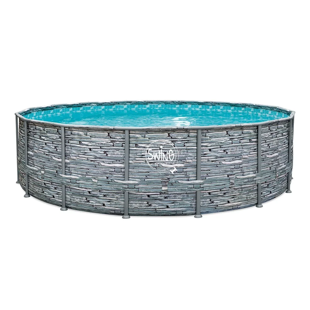 Ovanmarkpool Swing Pools Elite Sten Rampool - 4.88 x 1.22 m, Sten design - Bild 2