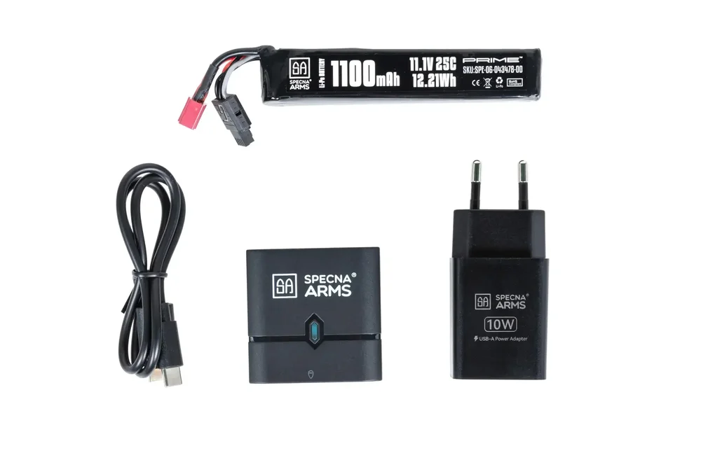 Specna Arms EASY NANO CHARGER 10W charger kit with Li-Po 1100 mAh 25C 11.1V T-Deans battery G-Tech - Bild 1