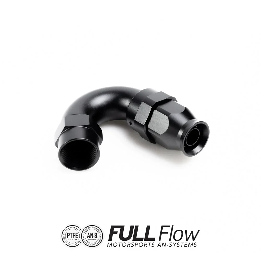 Full flow PTFE hose end fitting 150 degrees AN-8 Full flow PTFE hose end fitting 150 degrees AN-8