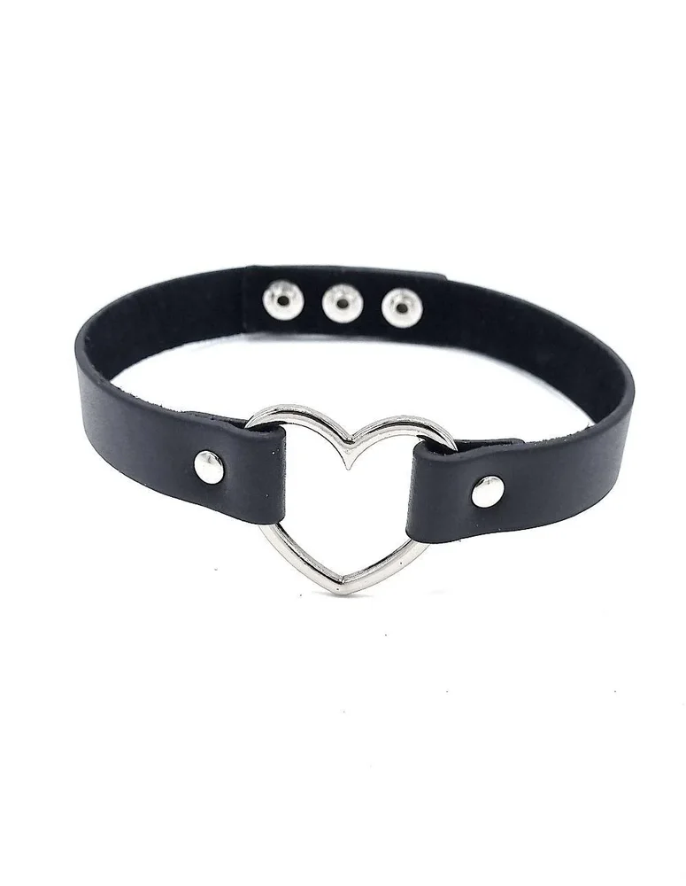 Svart halsband med hjärta - Bondage - Bild 1