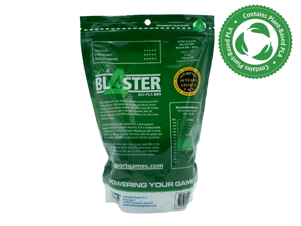 Alpha Blaster PLA kugler, 0,25 g - 1 kg pose - Bild 2