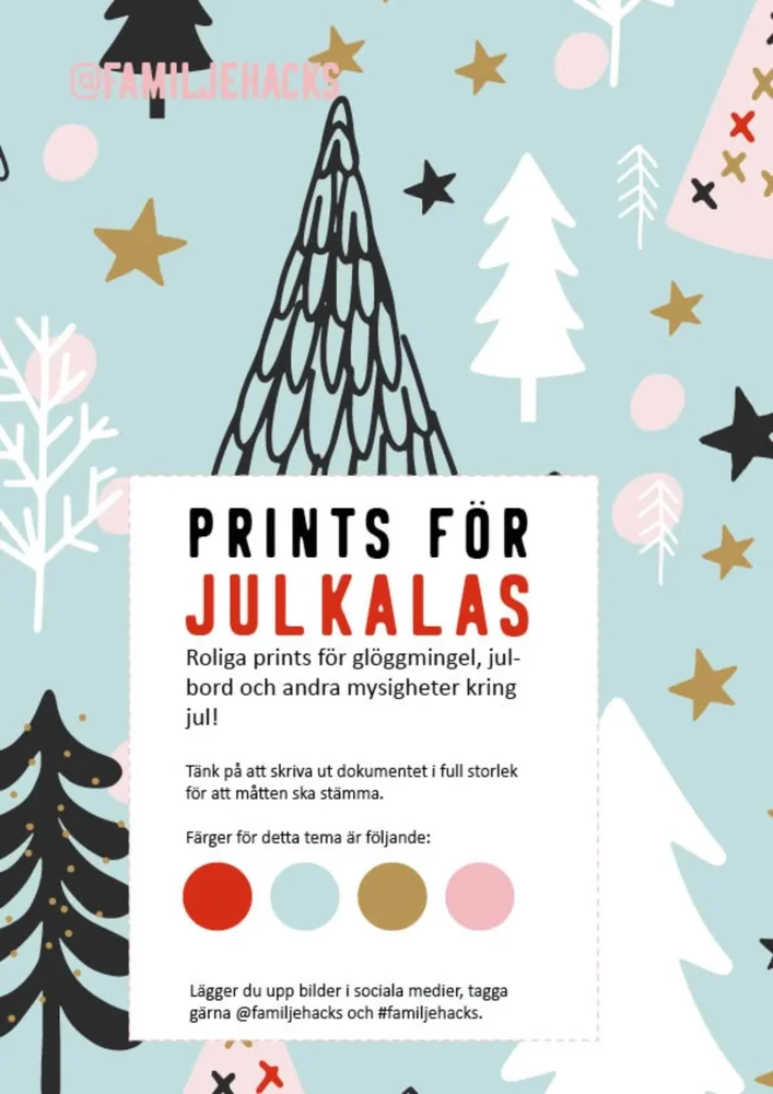Prints för temakalas: Julkalas (PDF-format) Prints för temakalas: Julkalas (PDF-format)