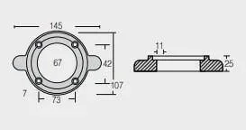 Zinkanod YANMAR, motor, collar, 0.745KG/1.64LB, Y196420-02652, R801305 - Bild 3