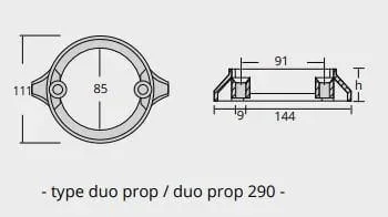 Zinkanod Volvo Penta typ duo prop 290, motoranod, VP 852182, 0.510KG/1.12LB, R800704 - Bild 2