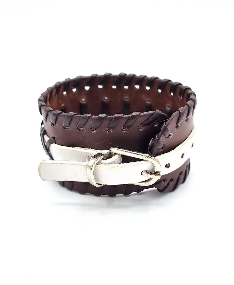 Brun och vit armband med spänne - Bild 3