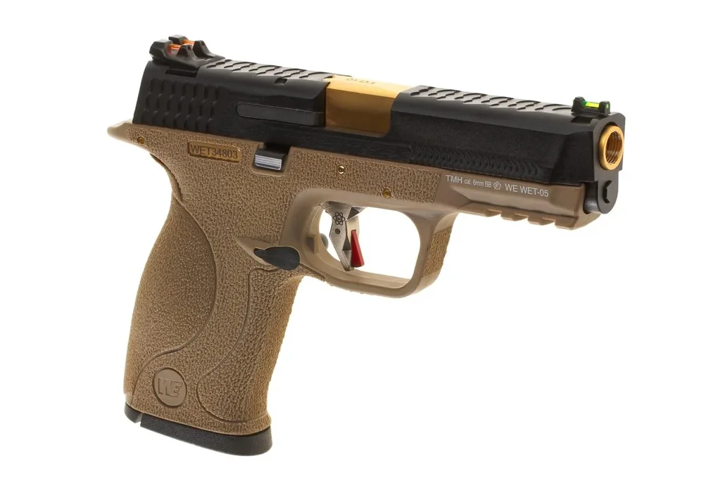 WE WET-05 BK Gold Barrel Metal Version GBB – FDE WE WET-05 BK Gold Barrel Metal Version GBB – FDE