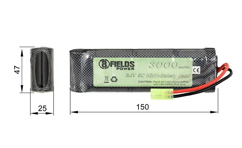 Batteri NiMH 3000 mAh 8,4 V – large type - Bild 3