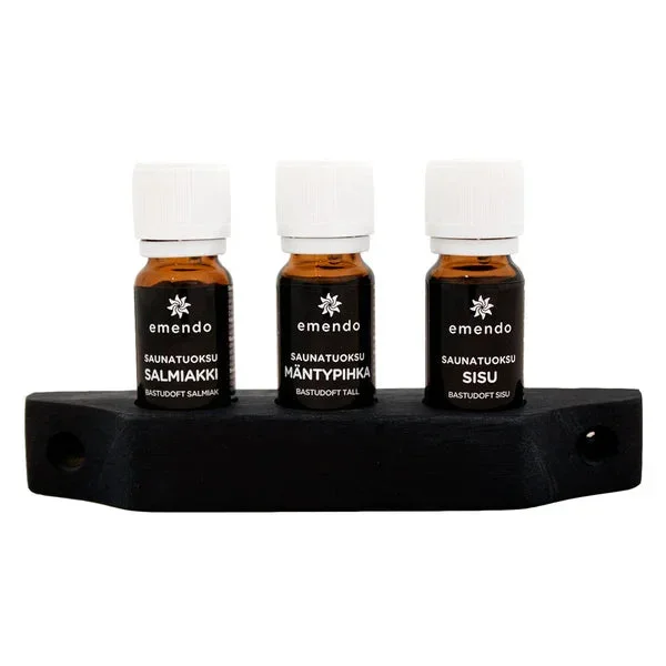 Bastudoft Emendo 3 x 10 ml, Salmiak, Tall & Sisu med Träställning - Bild 2