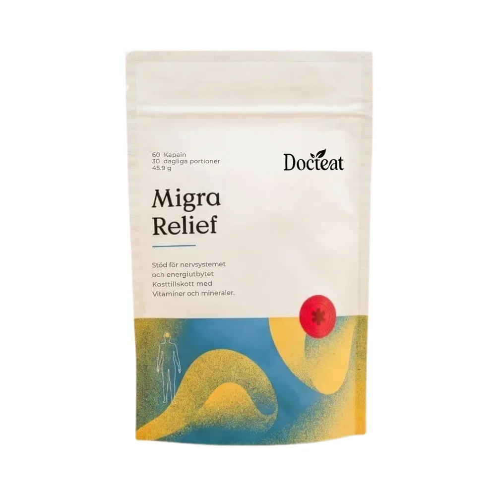 Migra Relief® | Kosttillskott mot migrän som innehåller viktiga ingredienser för att lindra migrän - Bild 1