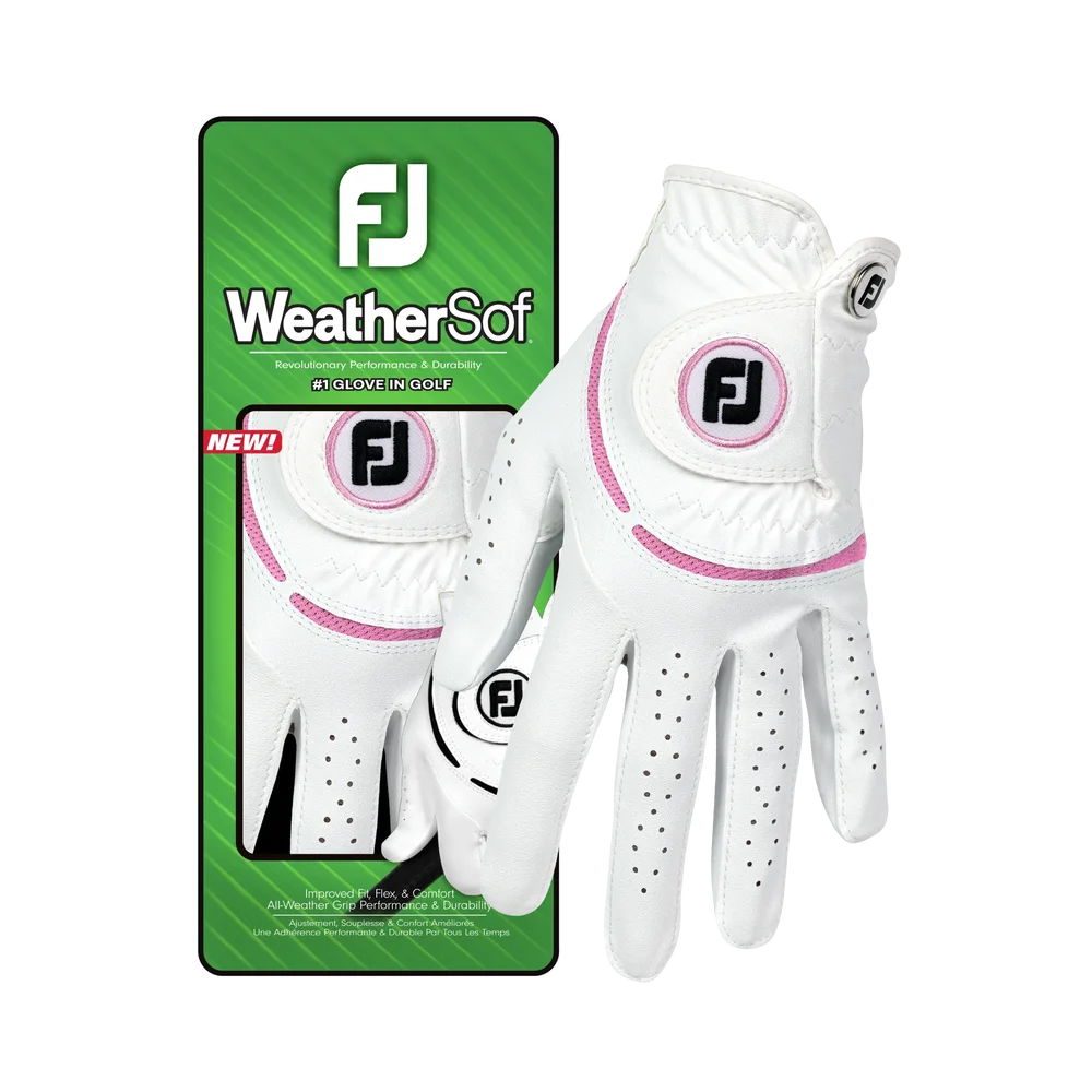 FootJoy WeatherSof Golfhandskar Dam - White/Pink Dam - Bild 3