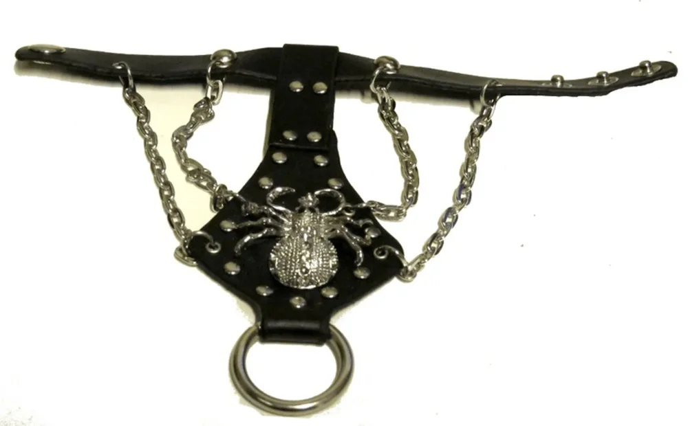 Läderarmband med spindel och runda nitar - Bild 2