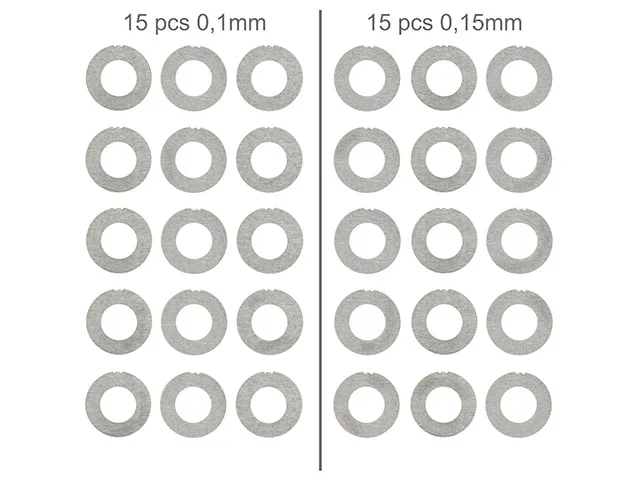 Gear-spacer i metal 0,1 mm og 0,15 mm Gear-spacer i metal 0,1 mm og 0,15 mm
