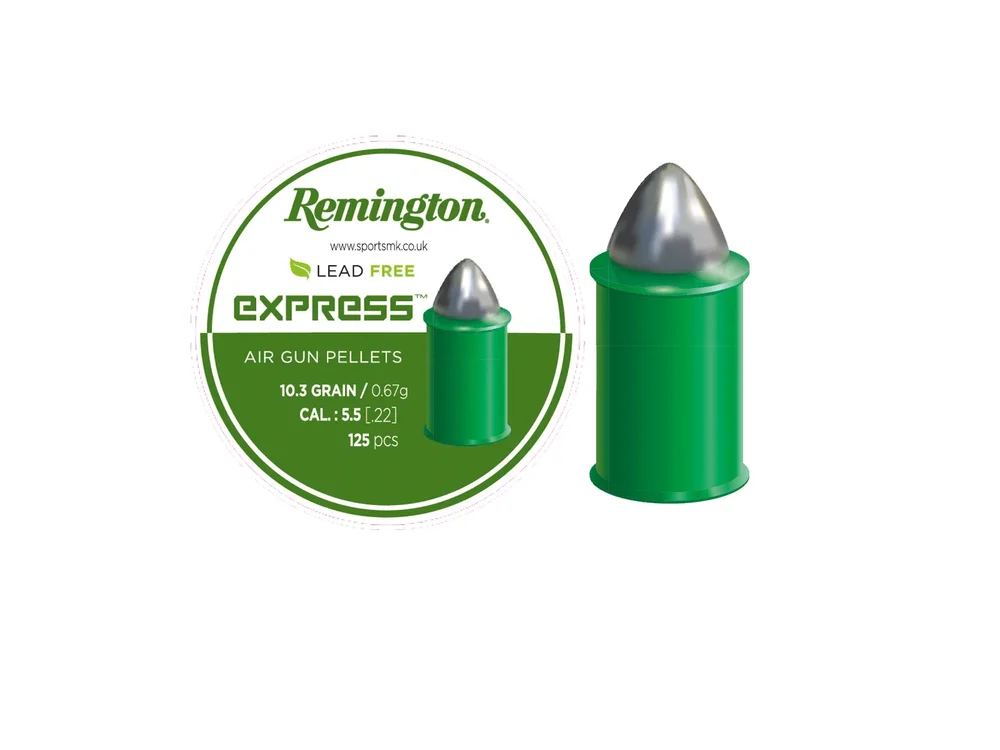 Remington Express hagl, blyfri, 5,5 mm, 10.3grs, 125 stk Remington Express hagl, blyfri, 5,5 mm, 10.3grs, 125 stk
