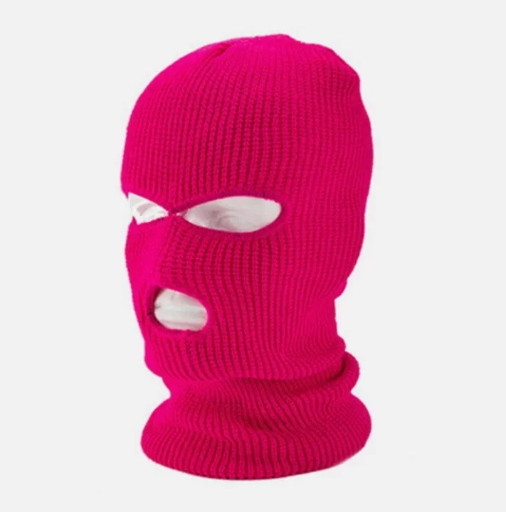 Rosa Rånarluva – Stickad Balaclava med Attityd - Bild 1