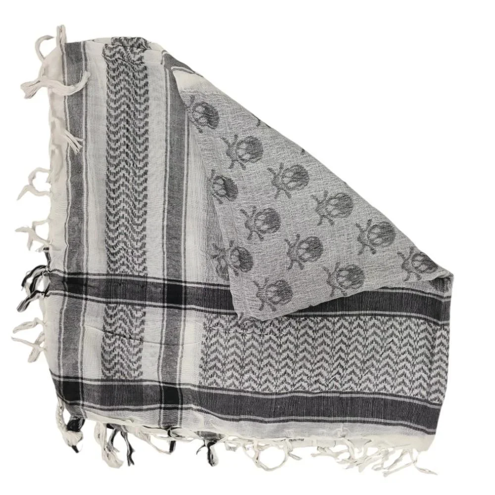 Palestinasjal keffiyeh Döskallar vit och svart - Bild 1