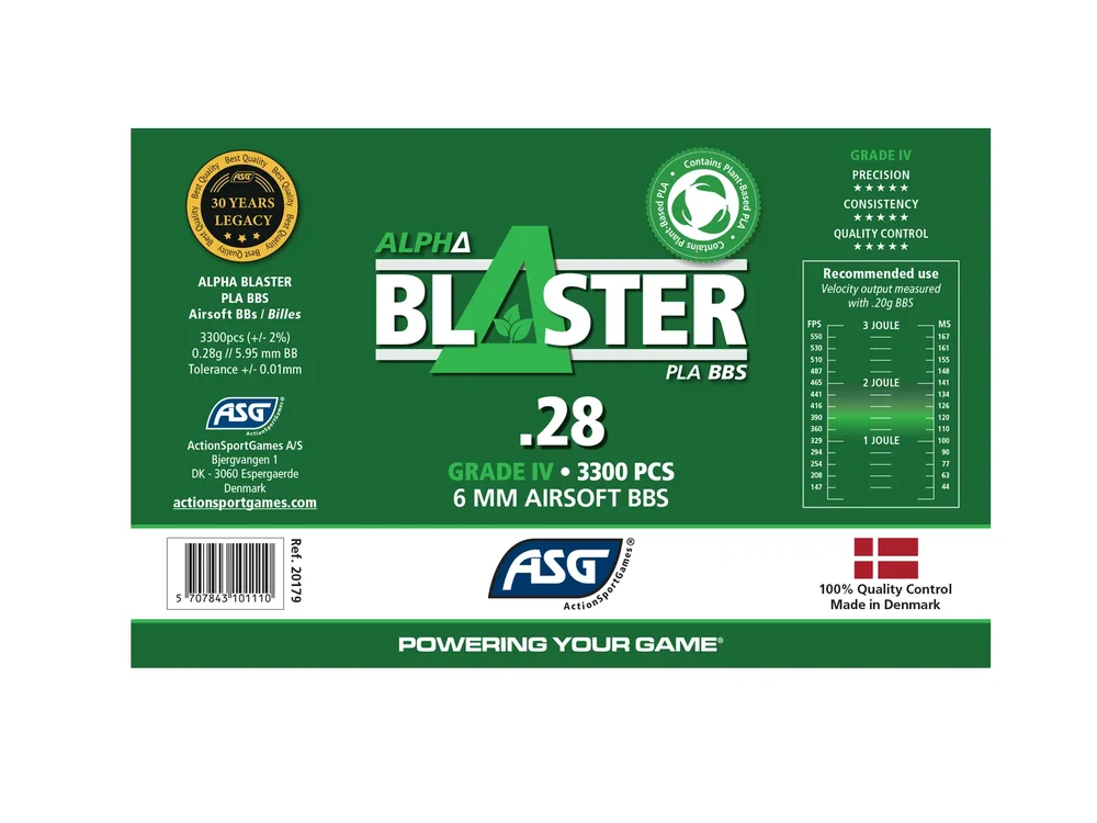 Alpha Blaster PLA kugler, 0,28 g, 3300 stk. - flaske - Bild 3