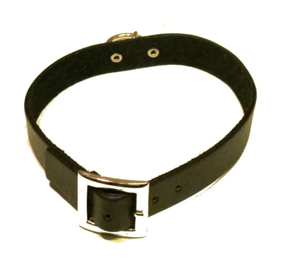 Svart choker med metallring - Bild 1