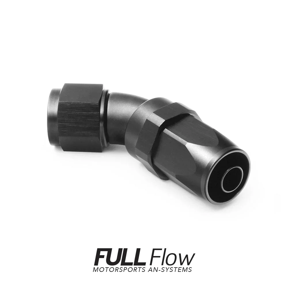 Full Flow AN Hose End Fitting 45 Degree AN-10 Full Flow AN Hose End Fitting 45 Degree AN-10