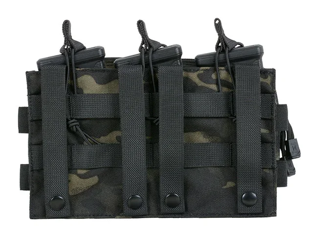 MOLLE Triple lomme til riffelmagasin og universalbrug – Multicam Black - Bild 2