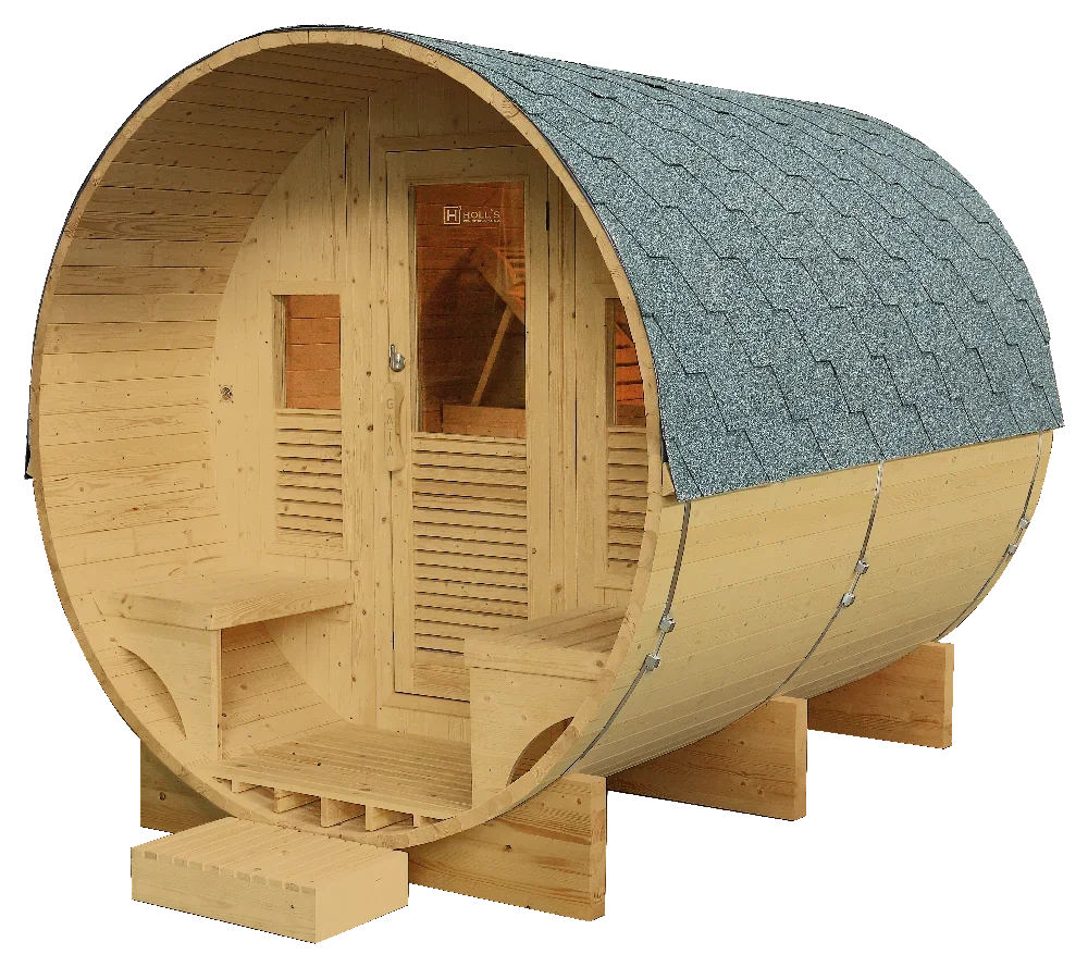 Sauna Gaïa Luna – Stor Utomhusbastu i Massiv Gran (6 personer) Sauna Gaïa Luna – Stor Utomhusbastu i Massiv Gran (6 personer)