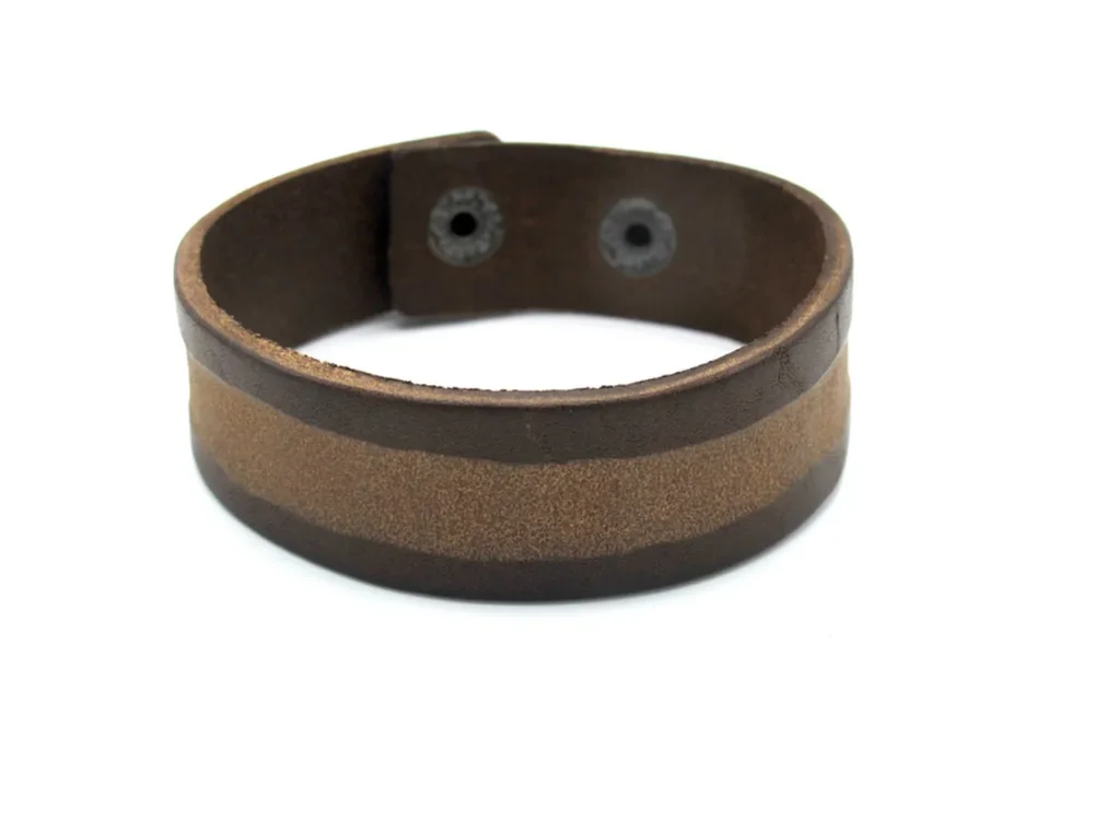 Brun läderarmband - Bild 1