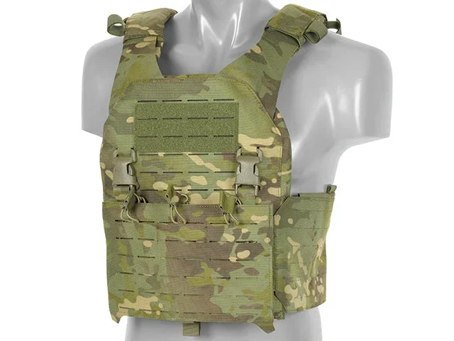 QRF Plate Carrier Buckle Up med AR15/AK-magasinlomme, laser-cut – Multicam Tropic - Bild 2