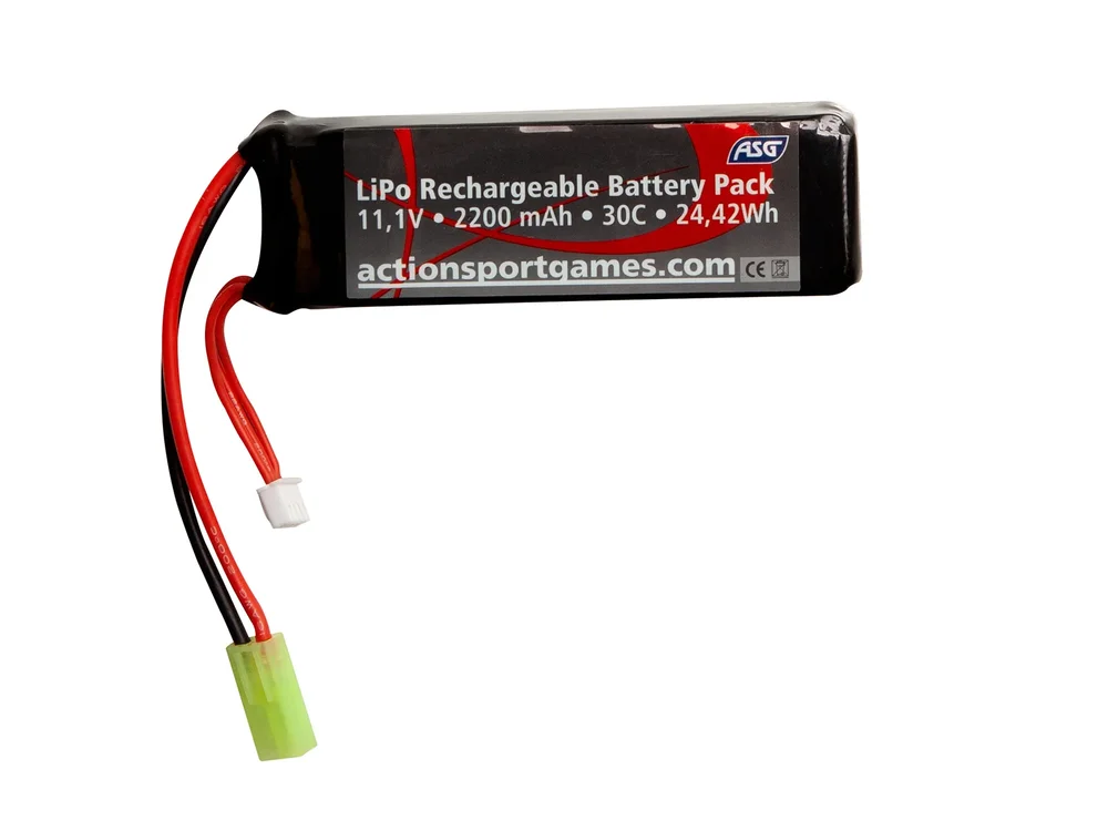 ASG-batteri – 11.1V 2200 mAh 30C LiPo Tamiya-stik ASG-batteri – 11.1V 2200 mAh 30C LiPo Tamiya-stik